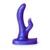 Silicone dildo consisting of two shafts with the convenient handle and an opening to insert vibrating bullet (included).